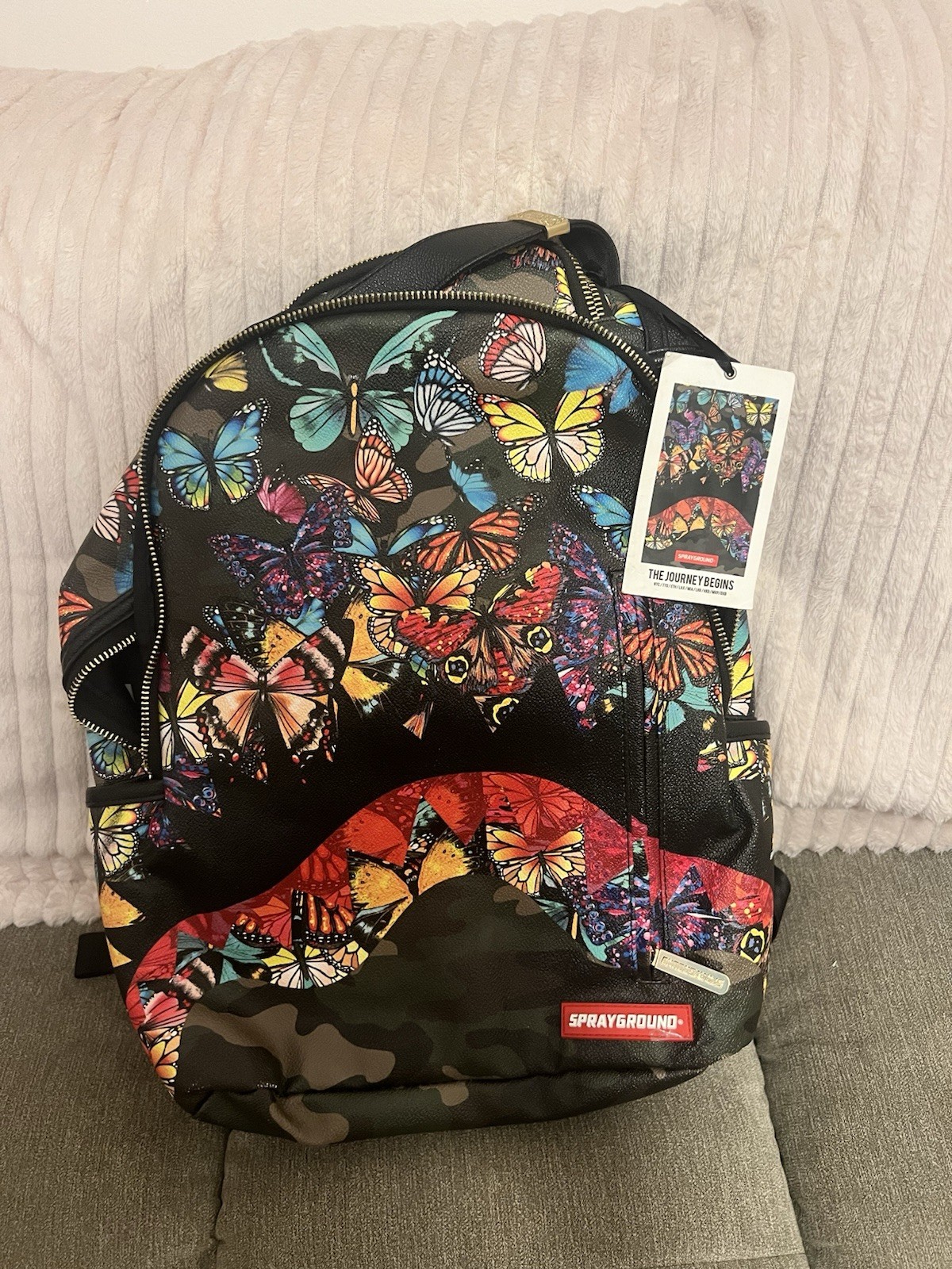 Sprayground Limited Edition The Journey Begins Butterfly Camo Backpack Large