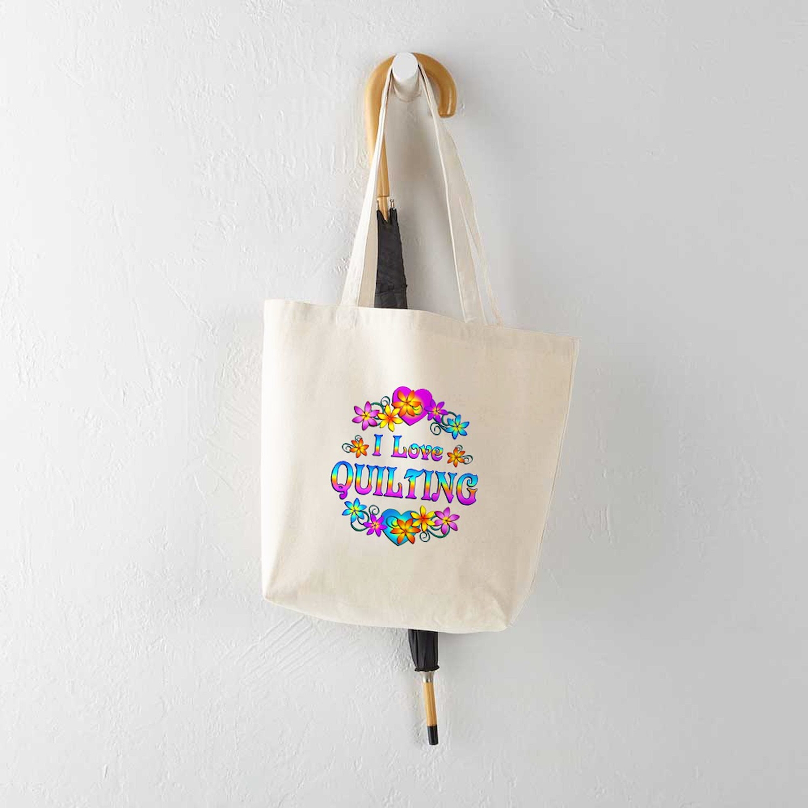 CafePress I Love Quilting Tote Bag (880820122)