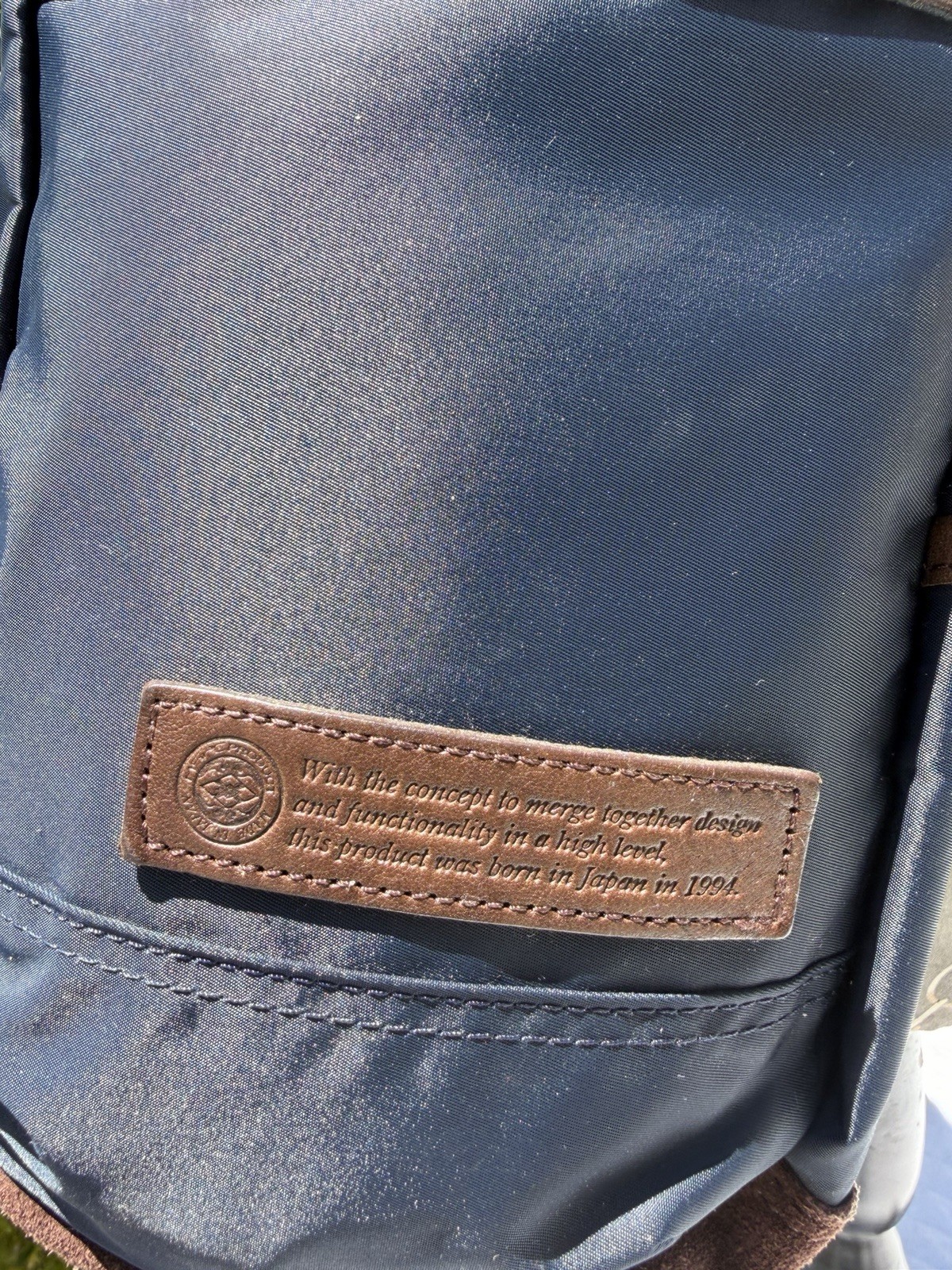 Master-Piece MSPC Japan Crossbody Bag Sling Shoulder Navy Nylon Brown Leather