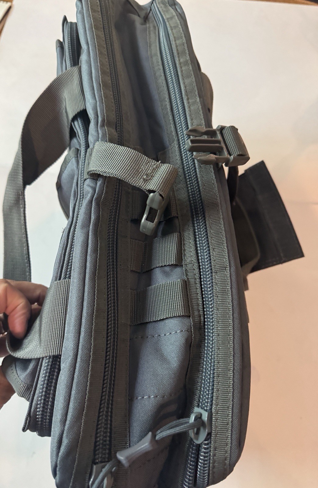 Tactical Briefcase Messenger Bag Gray MOLLE Laptop Range Gear Case New