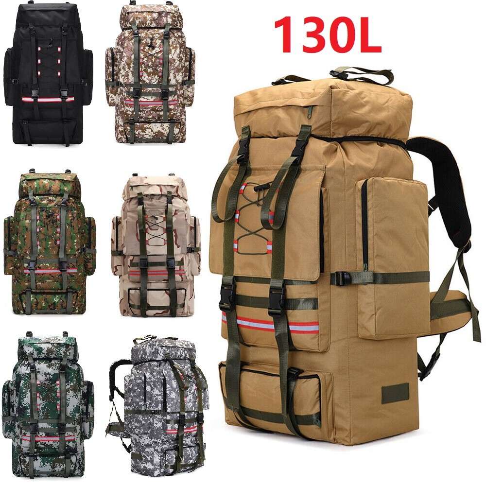 35L/70L/100L/130L Outdoor Tactical Backpack Rucksack Camping Hiking Bag Travel
