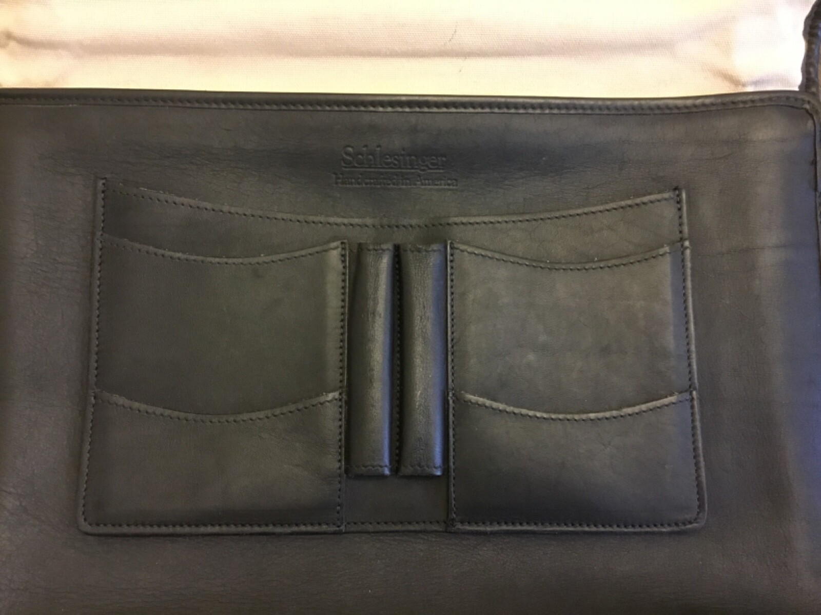 Vtg Schlesinger Black Briefcase Made In USA