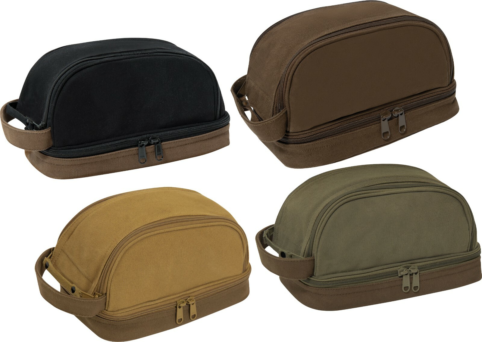 Tactical Toiletry Bag Deluxe Canvas with Carry Handle Travel Kit Two Tone Dopp