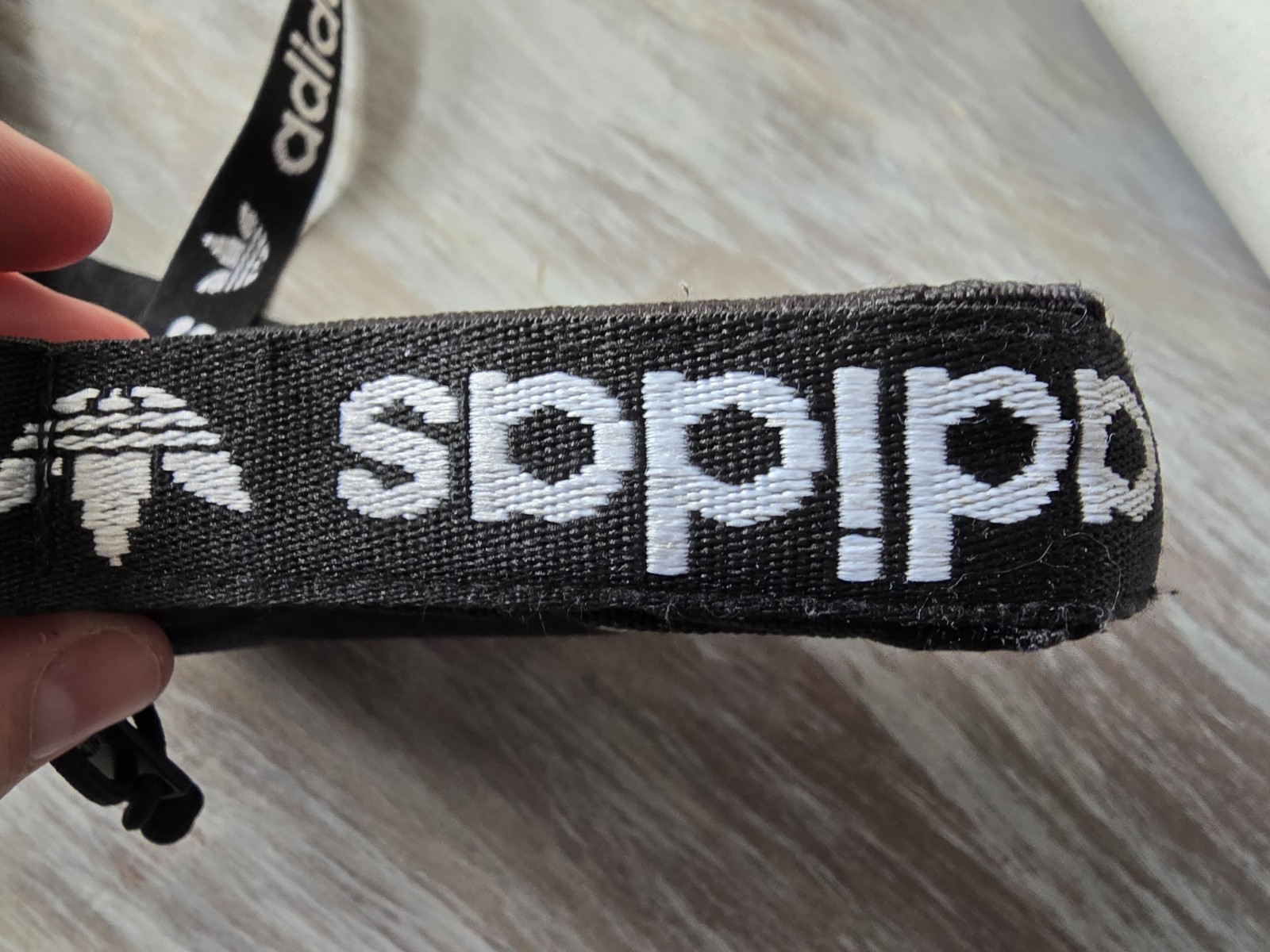 adidas Black Small Crossbody Bag Trefoil Logo Zip Adjustable Strap Pockets