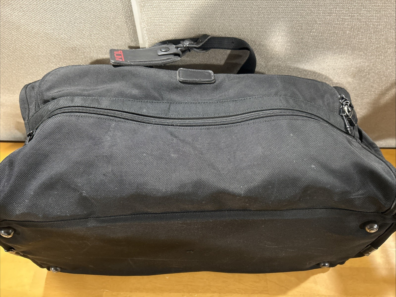 Tumi Alpha Black Ballistic Nylon Overnight Duffle Weekender Bag Made in USA Used