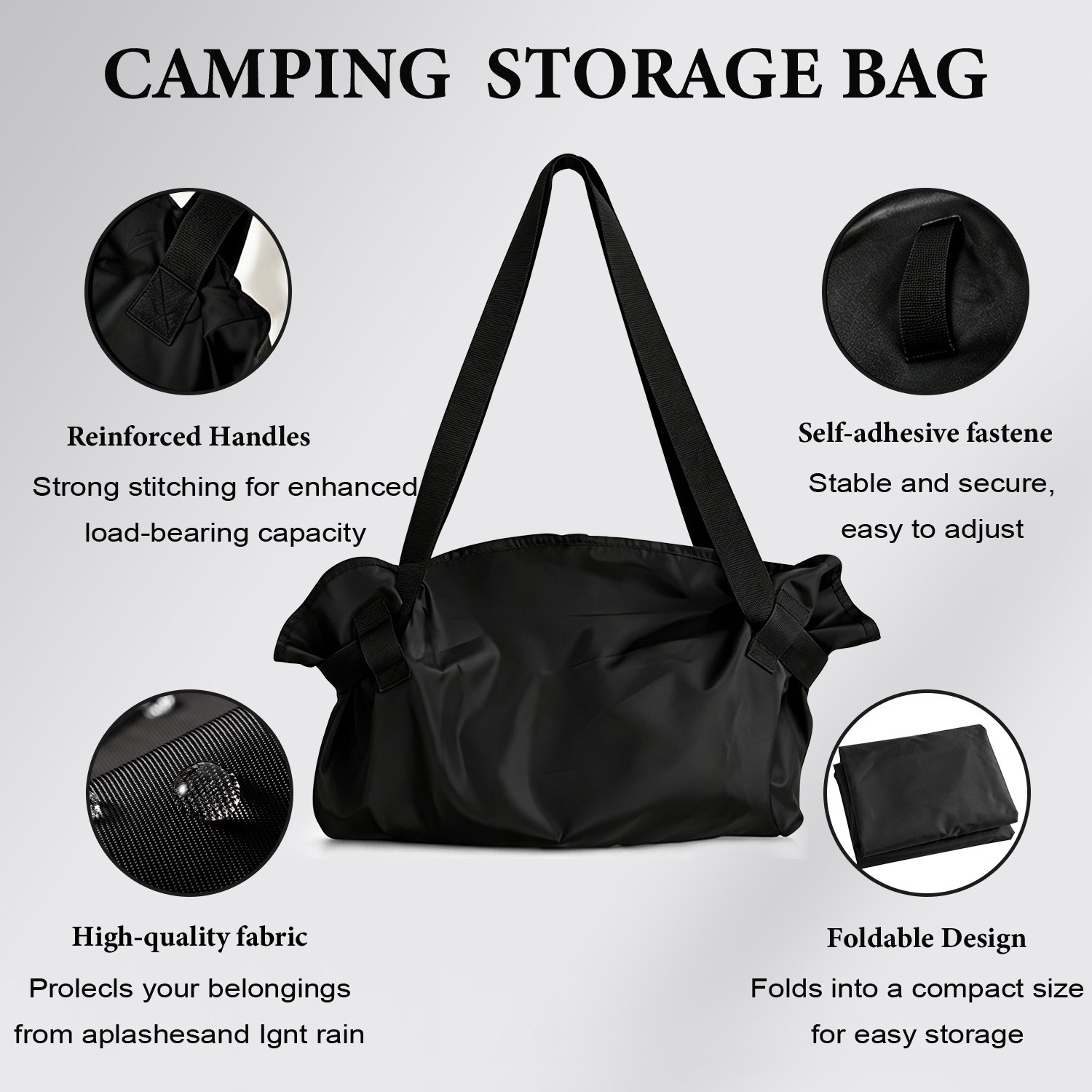 Large Tote Bag for WomenMen, Foldable Travel Shoulder Bag Handbag for Work