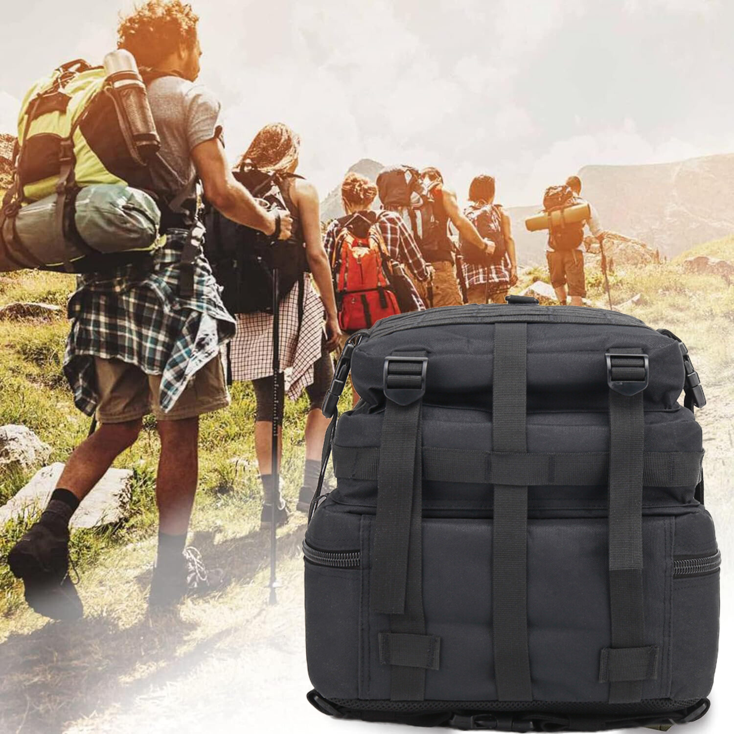 Tactical Military Backpack 50L Waterproof Army Rucksack Hiking Laptop Backpack