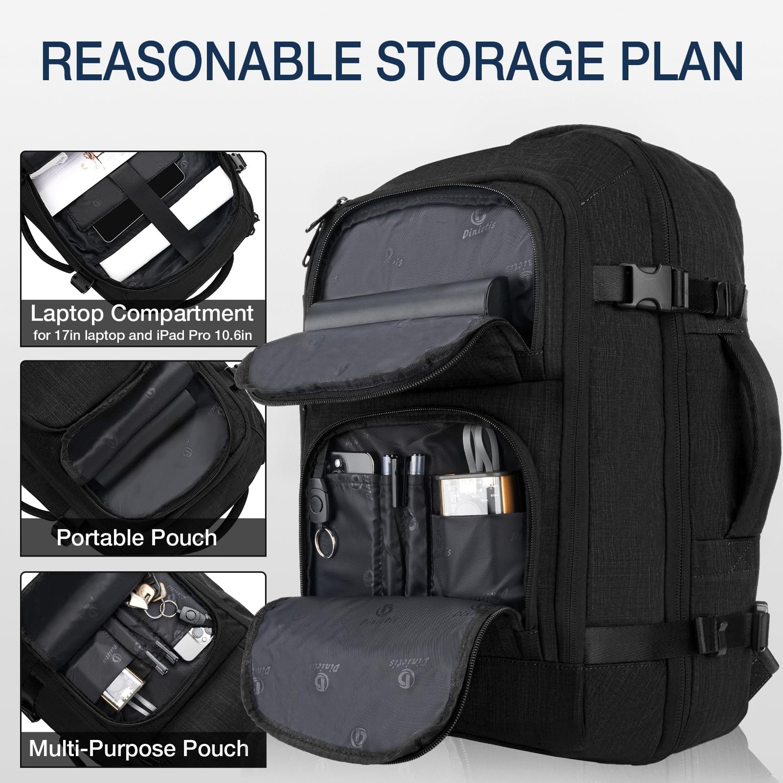 Dinictis Travel Backpack Carry on Flight Approved, Backpack Suitcase for Trav…