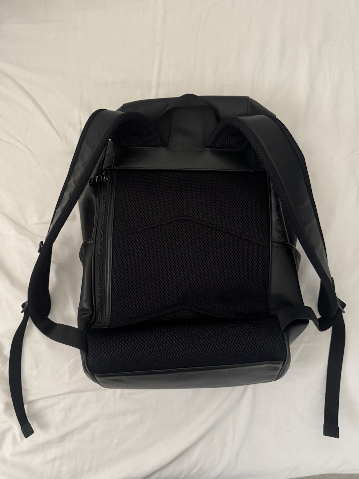 Coach League Flap Backpack Signature Canvas Charcoal Black Leather Trim Men’s