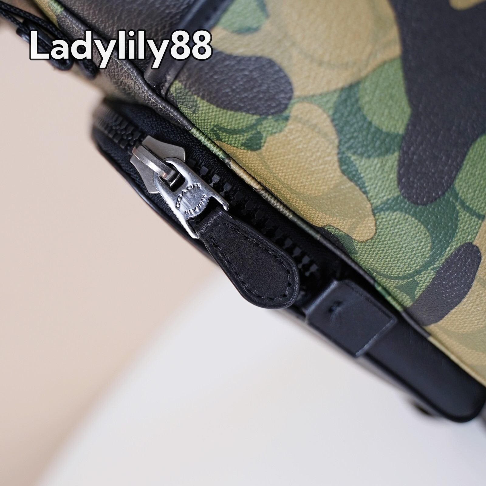 NWT Coach CL943 Track Backpack In Signature Canvas Camo Print Calf Leather $650