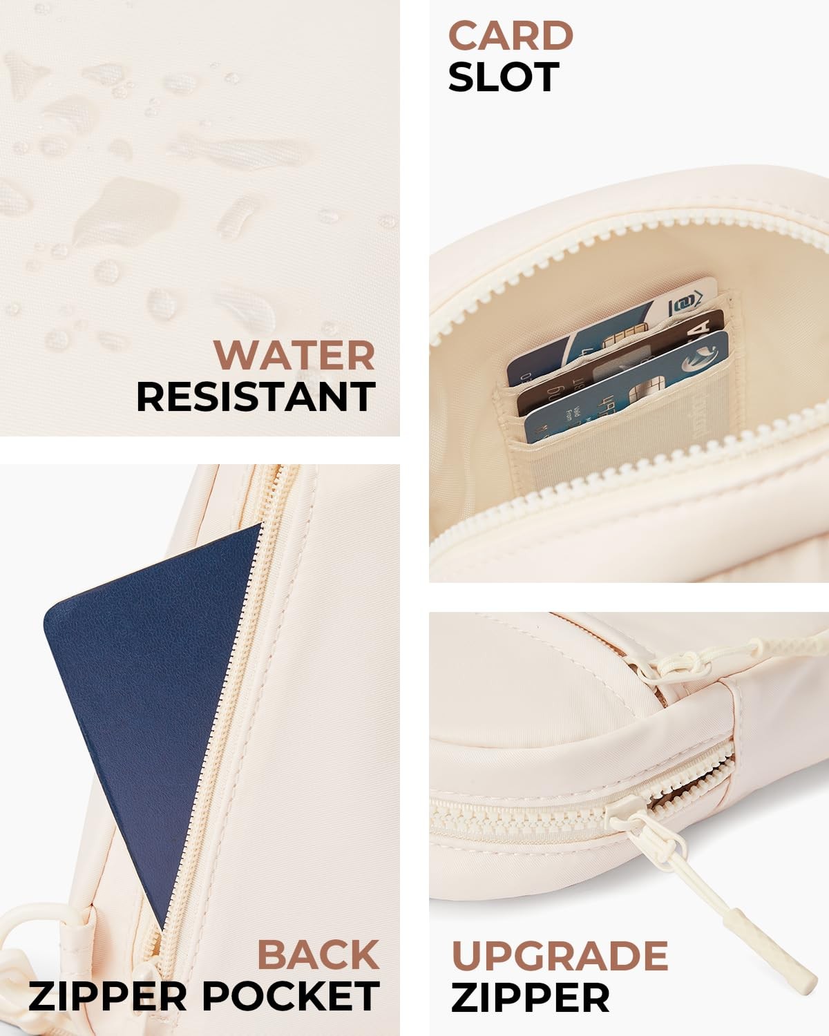 CHOLISS Small Sling Bag for Women and Men, Crossbody Bags Small, A02 Ivory