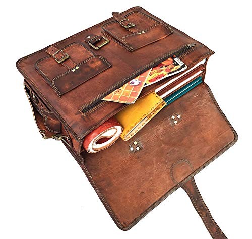 Leather Messenger Bag for Men, 18 Inch Laptop Crossbody, Vintage 18 inch Large