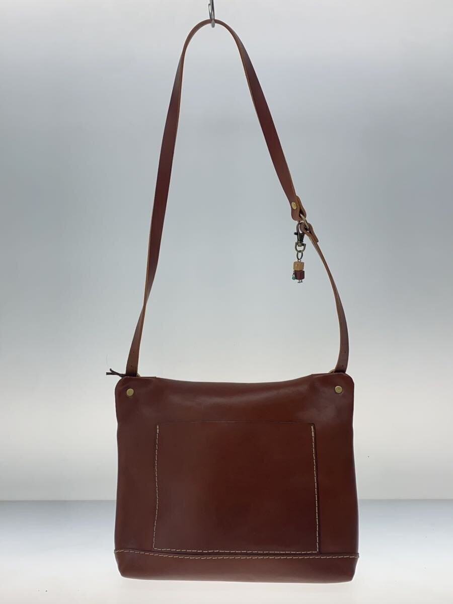 HERZ Leather Shoulder Bag Brown Plain Medium Size 31.5cm Width 24.5cm Height 4cm