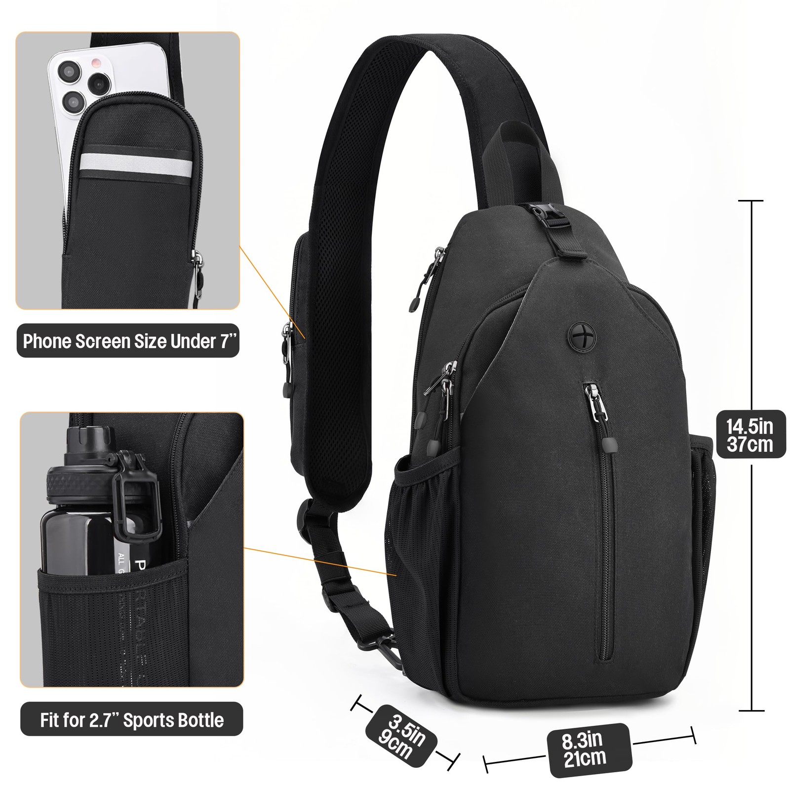 DEYACE Concealed Carry Bag for Men, YKK Zippers Large Crossbody Sling Backpac…