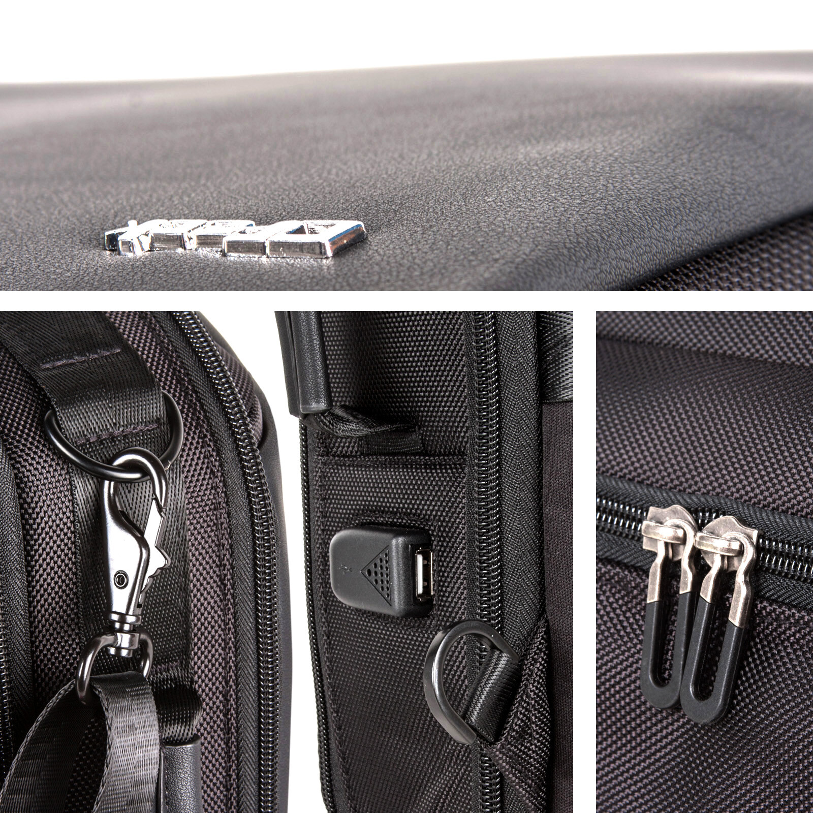 15.6″ RFID Business Backpack Laptop Increase Compartment Bag USB Charging Port
