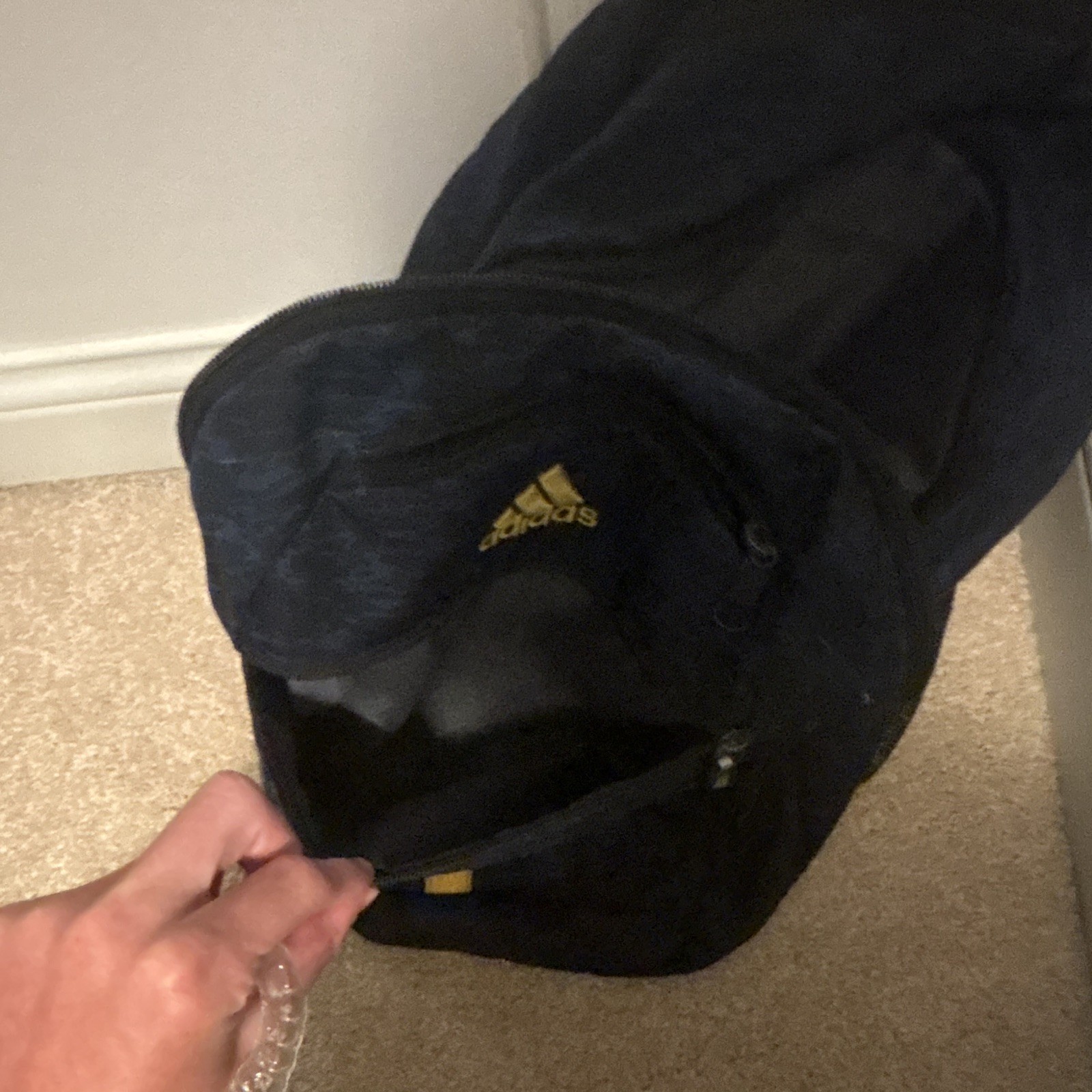 adidas Men’s Medium Backpack Navy/Black/Yellow Zip Outer Pockets Adjustable