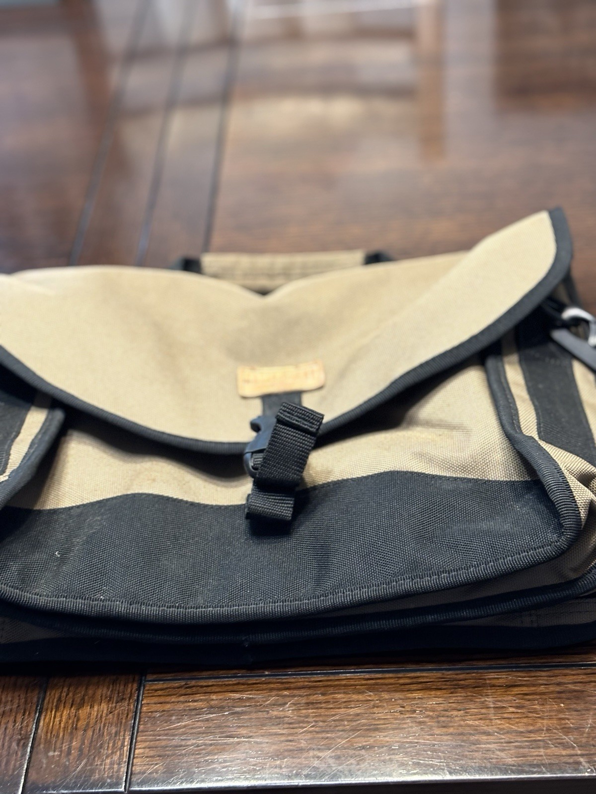 Duluth Trading Co. Briefcase/ Laptop Bag Black / Tan Canvas Multi Purpose Bag