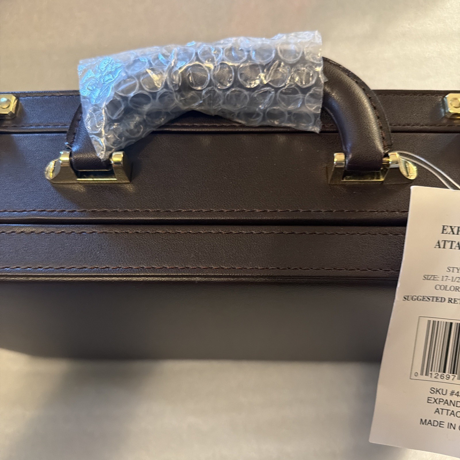 Vintage MONARCH NEW Hard Shell Burgundy Leather Attache Case Comb Dual Lock