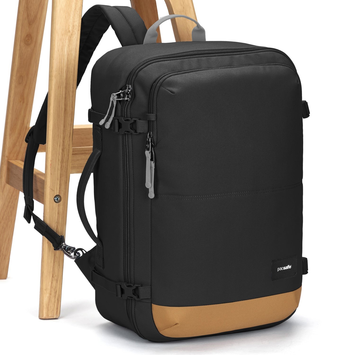 Pacsafe Unisex Go Anti-Theft Adjustable Carry-on Backpack, 34-Liter Jet Black