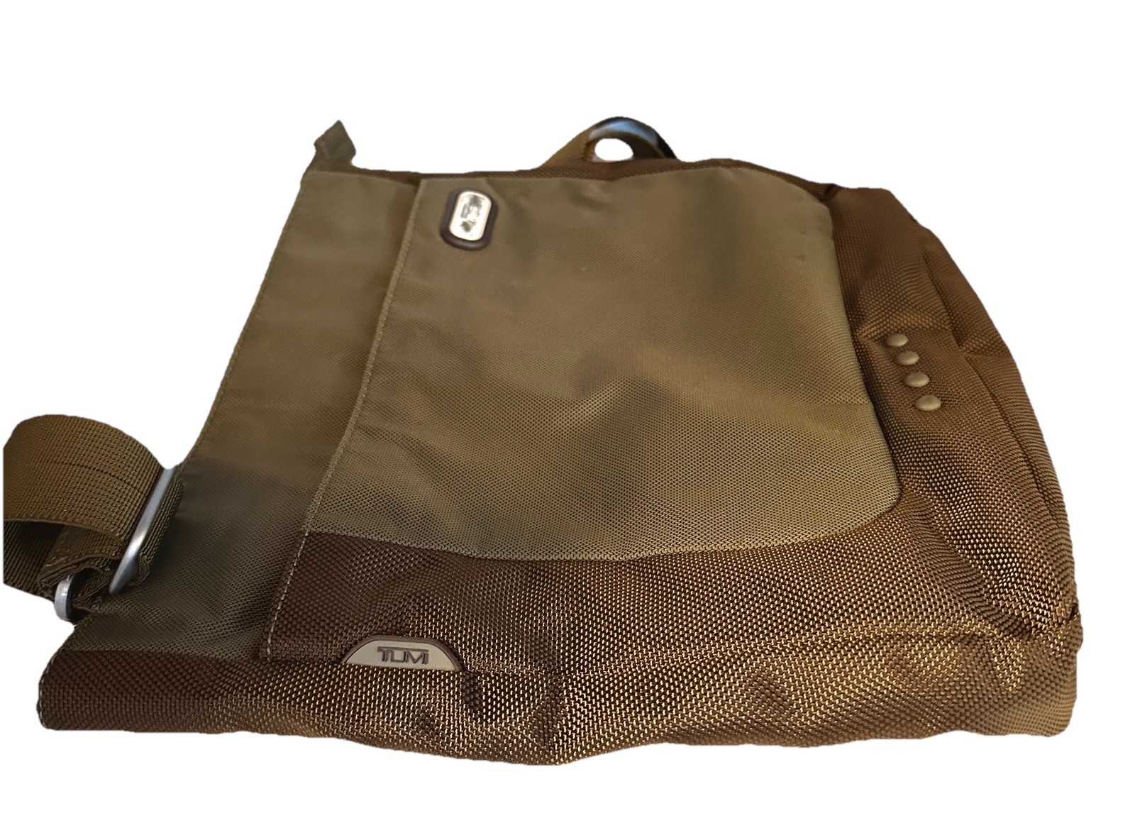 Tumi T-Tech Essential Gear Messenger Bag Brown Adj Strap Organizer