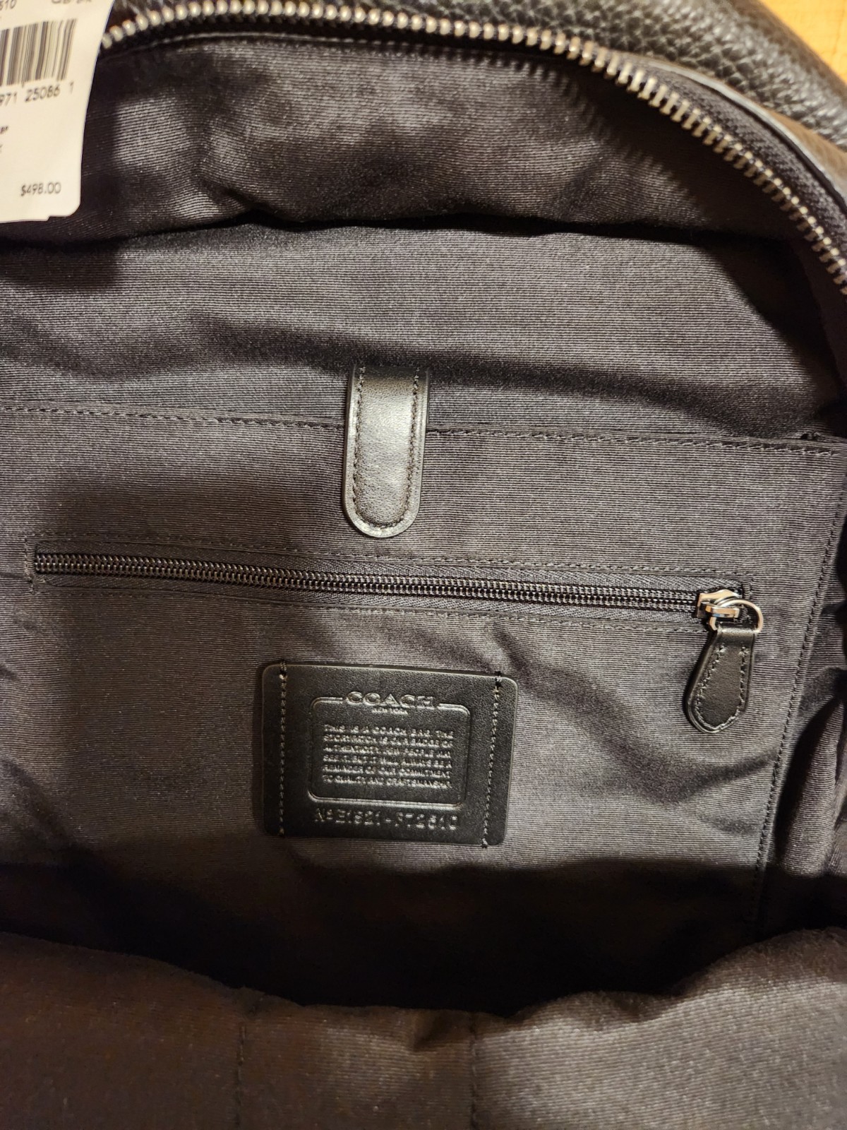 Coach West Pebbled Grain Leather Backpack Carry Bag Black F72510 Black