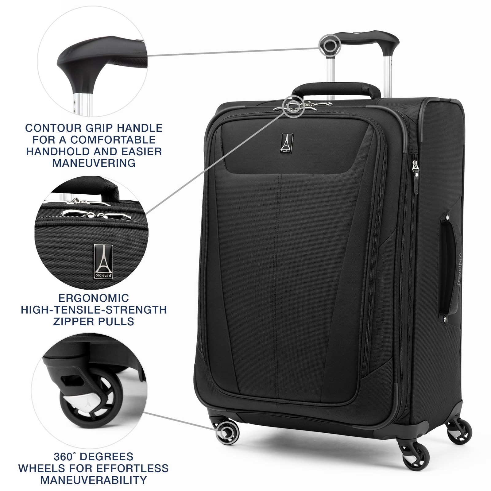 Travelpro Maxlite 5 Softside Expandable Luggage with 4 Spinner Wheels, 25 In U27