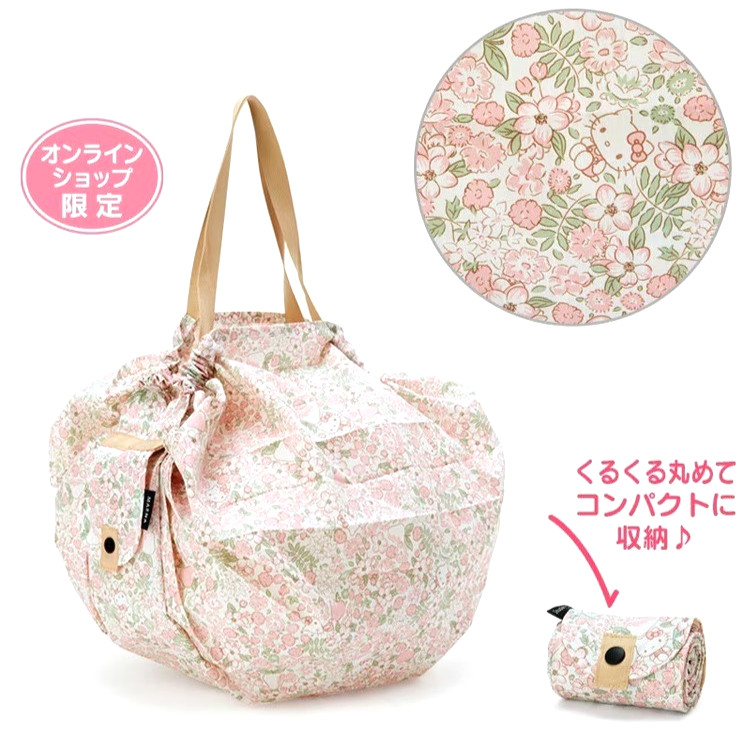 Shupatto Hello Kitty Eco Bag M Foldable Compact Tote Liberty Floral Online Limit
