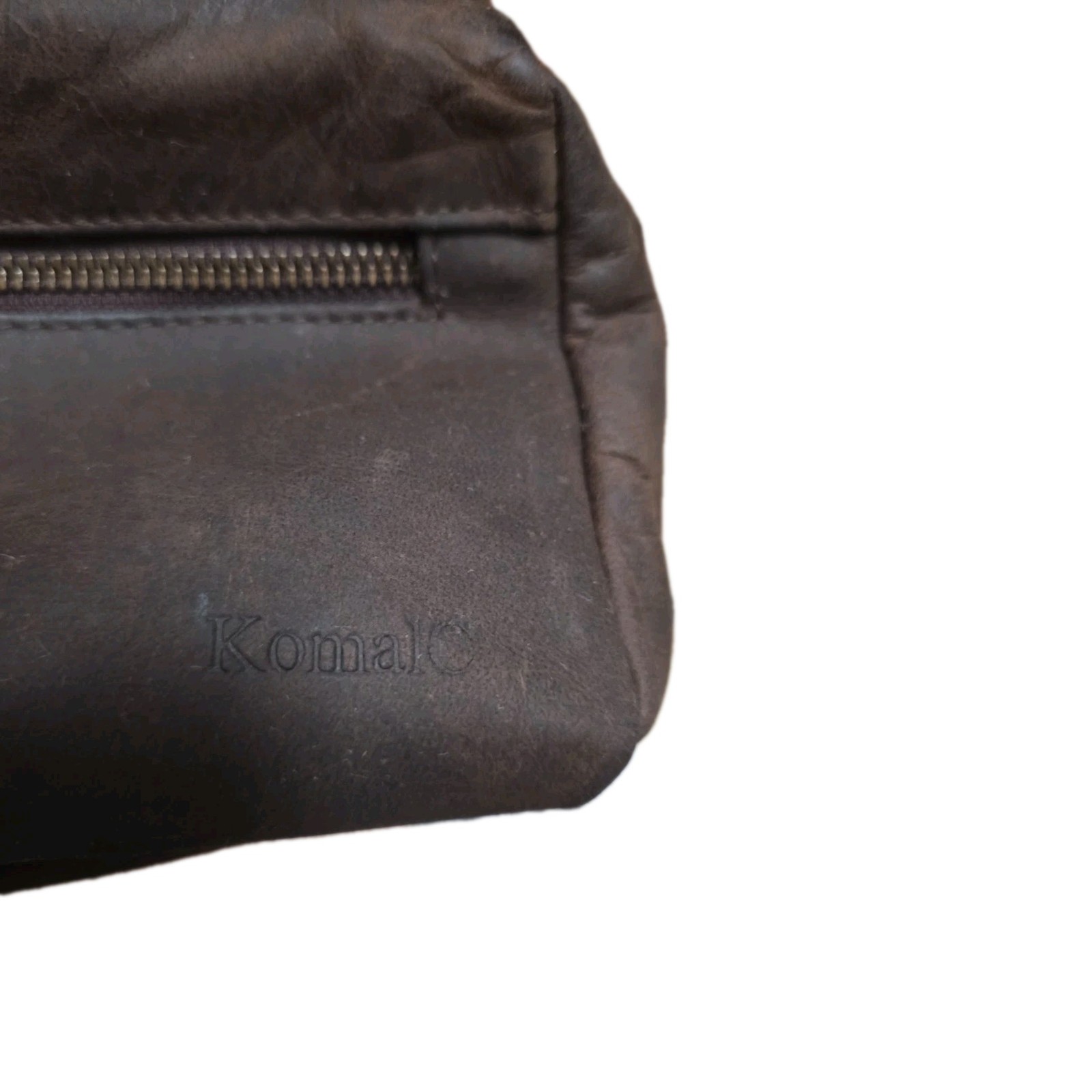 Komalc Premium Buffalo Distressed Leather Toiletry Bag Travel Dopp Kit Mens