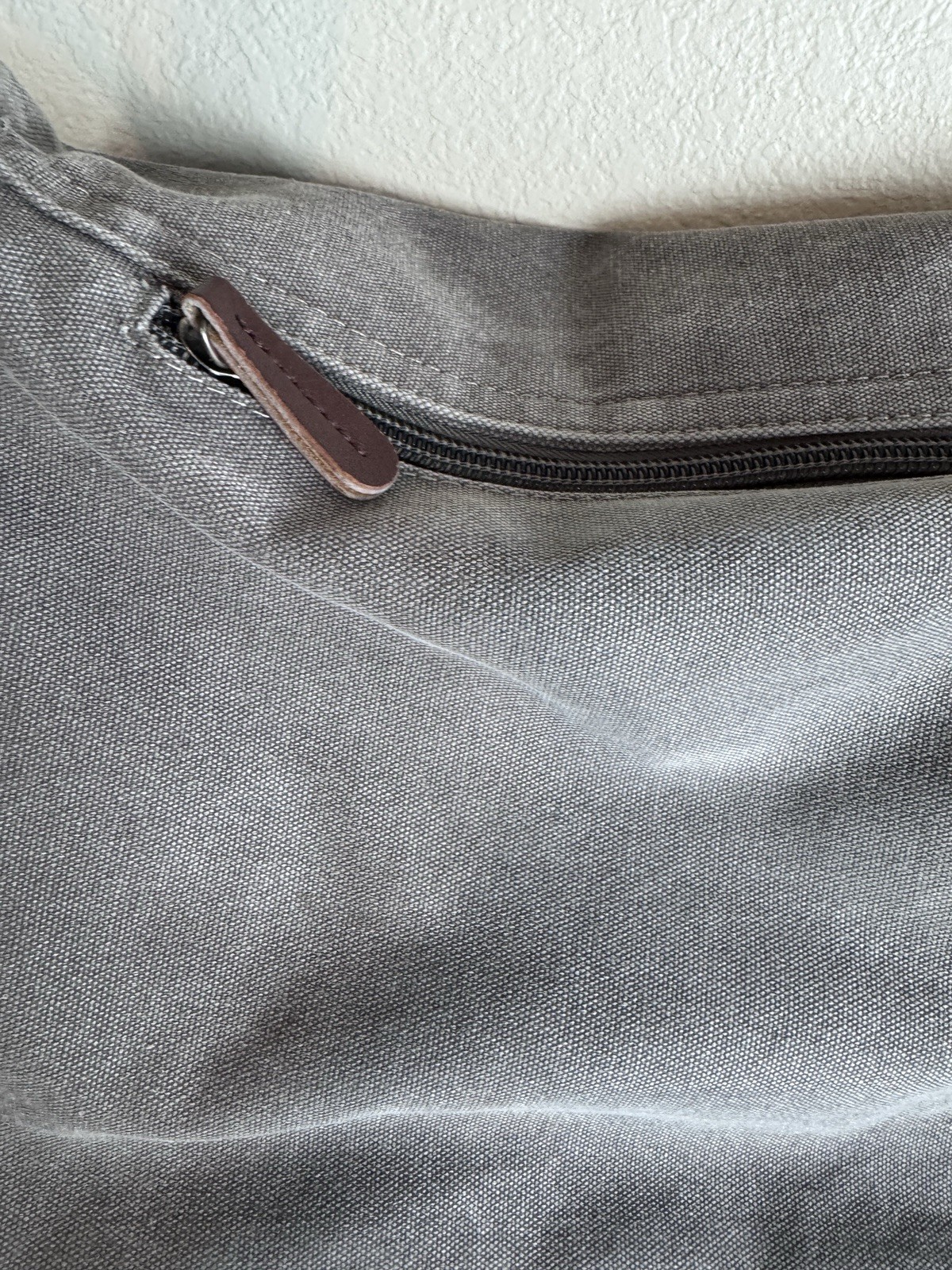 Vintage Sturdy Brown Heavy Canvas & Leather Messenger Bag-No Brand