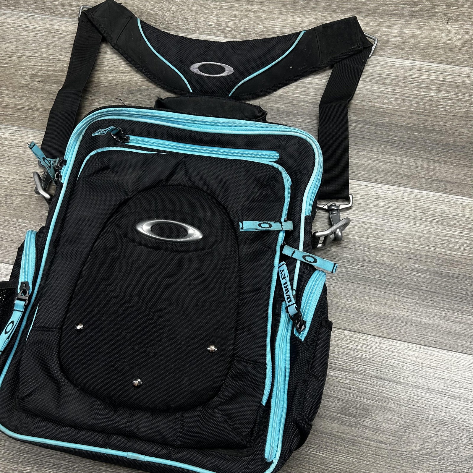 Oakley Software Laptop Backpack Bag Blue Trim Travel Shoulder Messenger Gorp Y2K