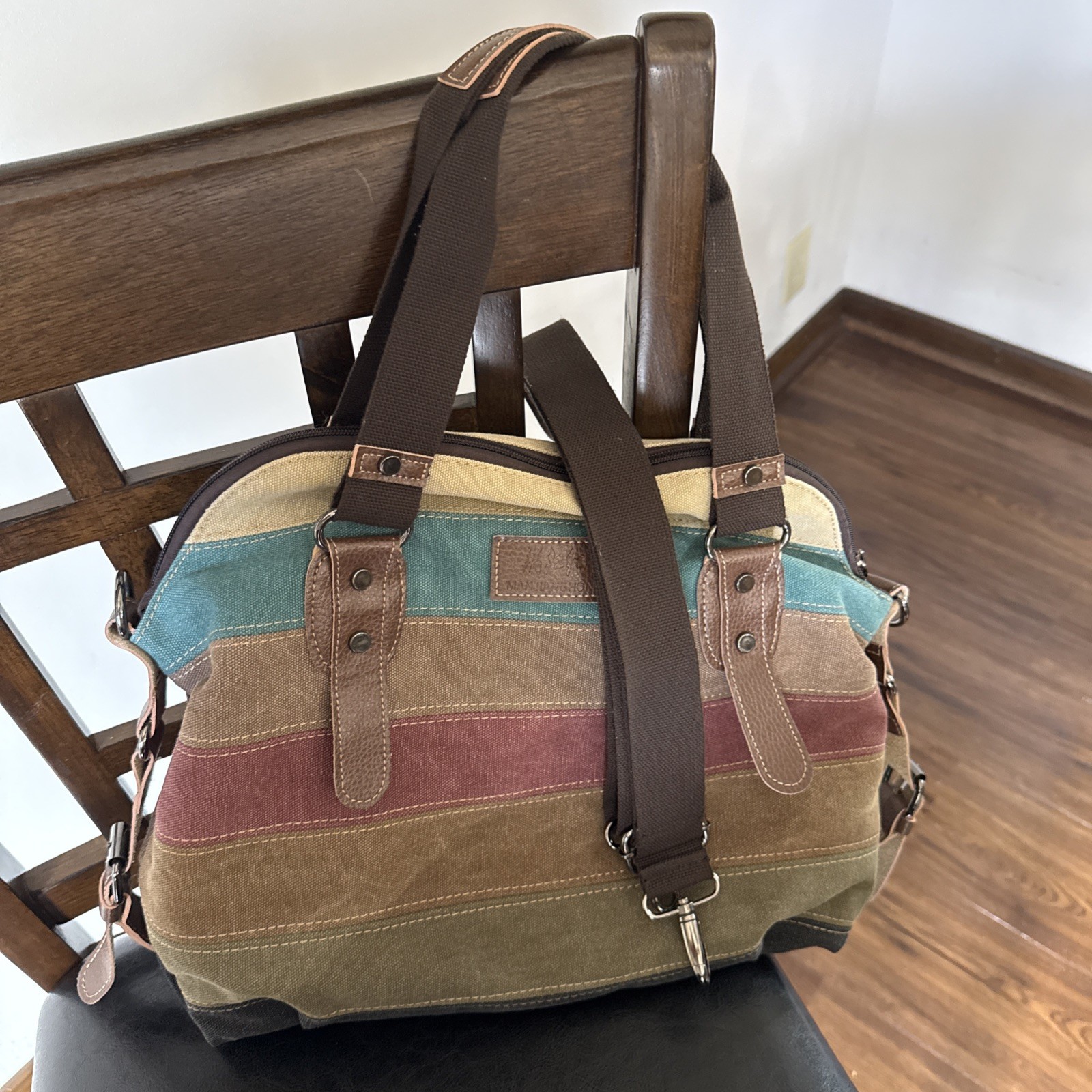 Canvas Natural Material Retro Messenger Tablet Travel Bag Manjianghong Unisex