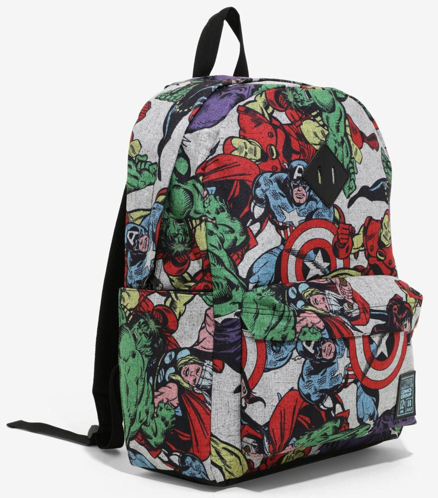 Disney Marvel Avengers Comic Book Characters Print Backpack Book Bag 12×18 NEW