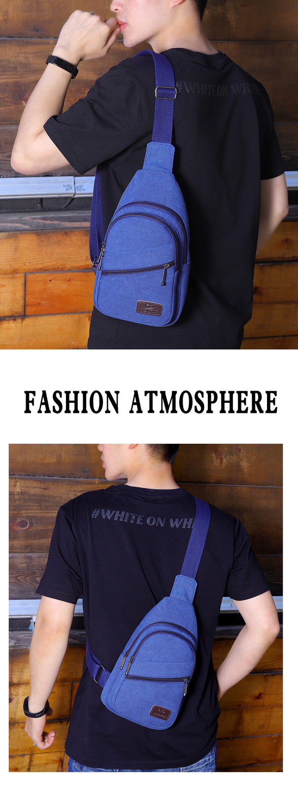 Men Chest Sling Bag Shoulder Pack Cross Body Handbag Sports Travel Backpack Gift