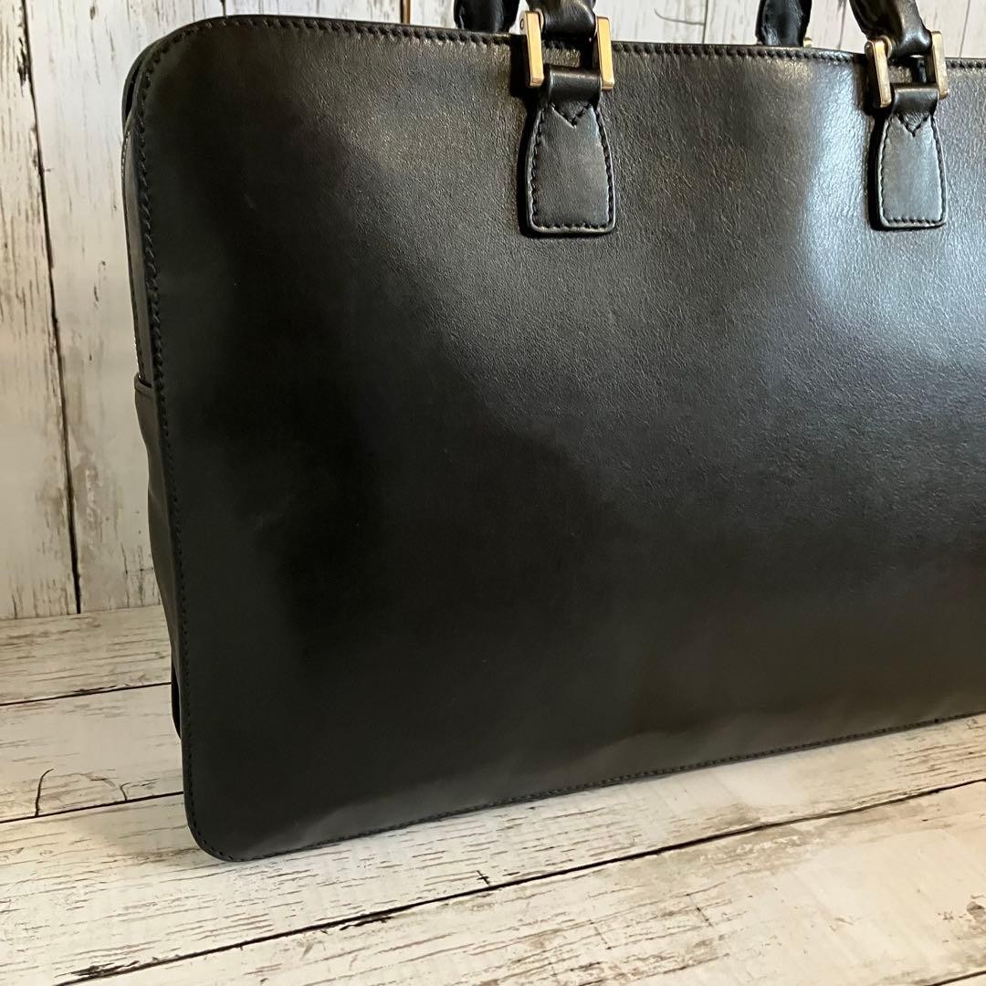 MORABITO Leather Business Briefcase Black 41cm x 30cm x 7cm Classic Bag