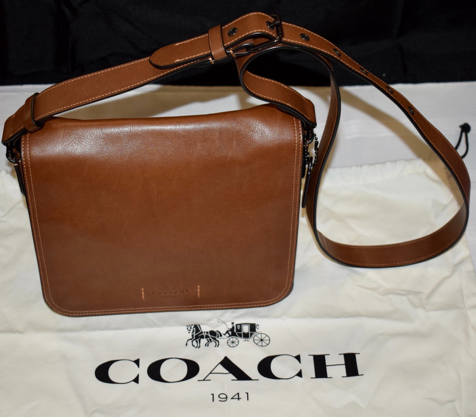 Coach Gotham Messenger 27 Brown Sport Calf Leather Shoulder Bag C2679 ~ #2