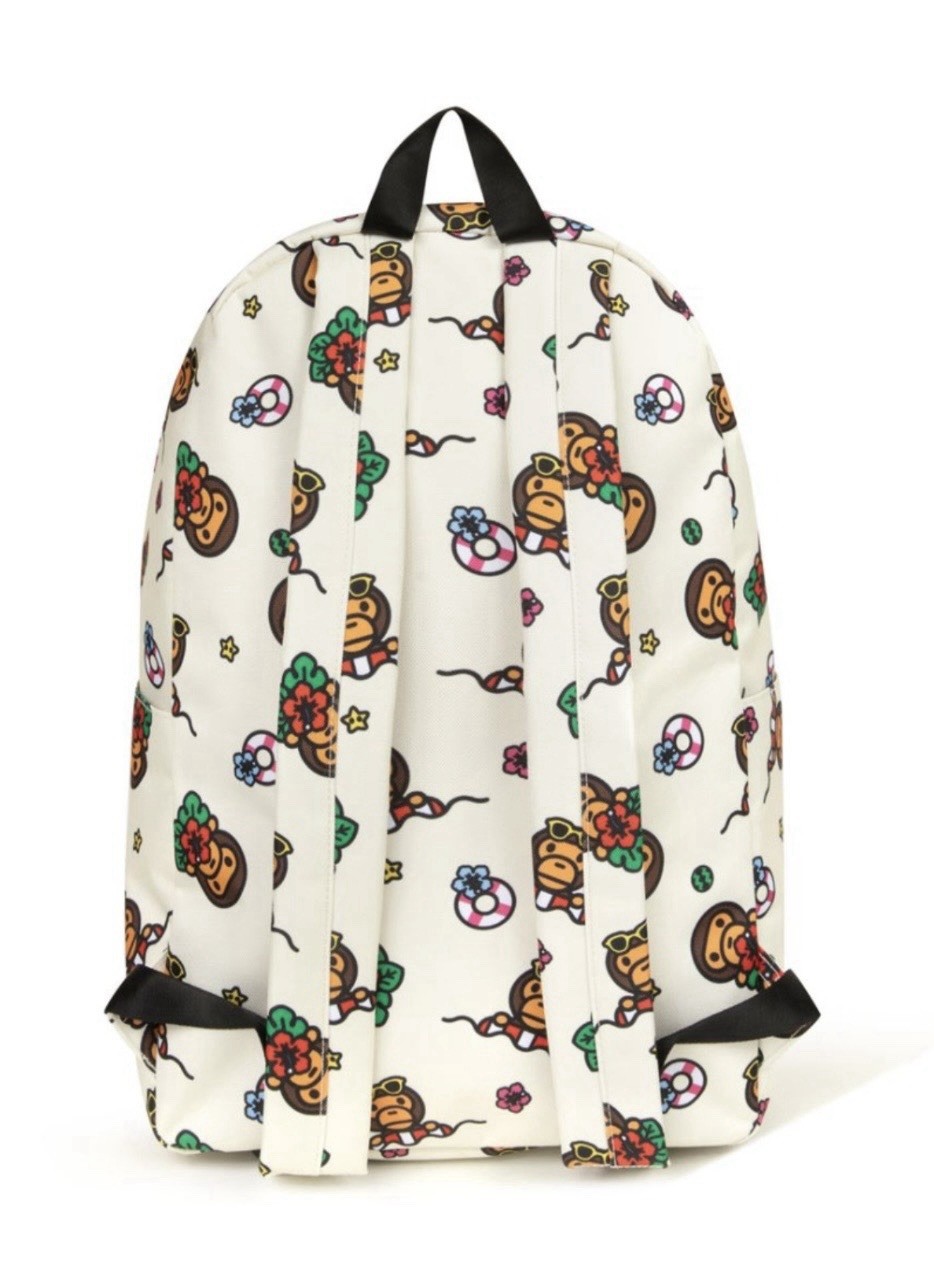Authentic A Bathing Ape Bape Baby Milo Large Backpack #1 Ivory New Back Pack