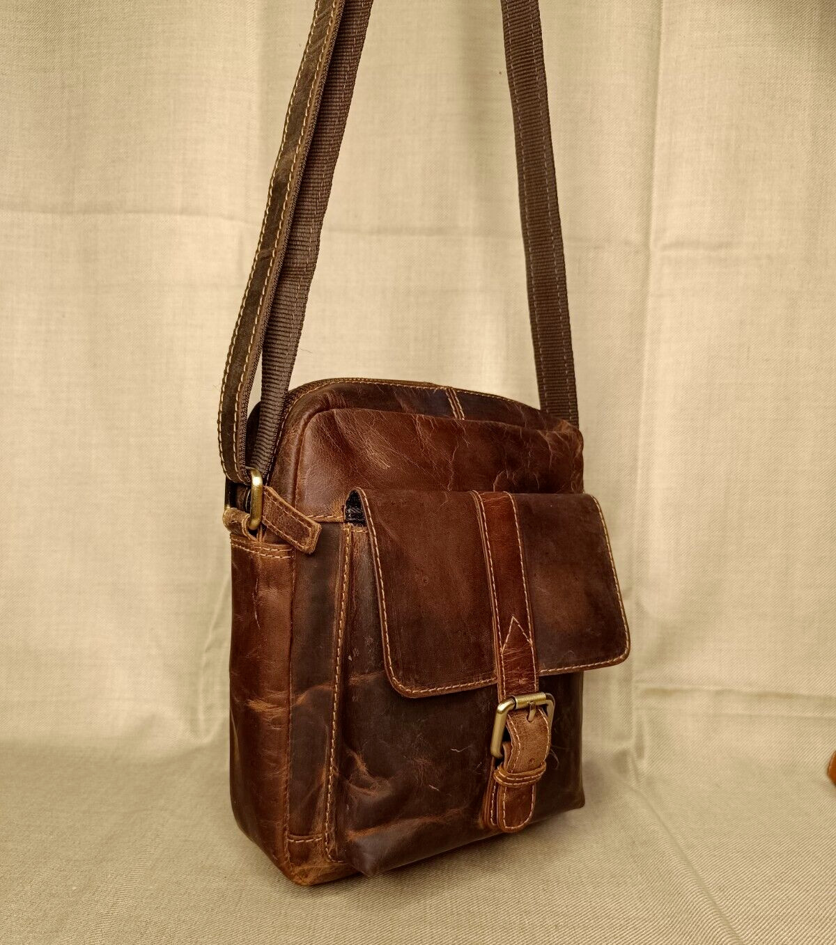 9 In Crossbody Sling Bag Buffalo Leather Purse Satchel Handbag Messenger Bags