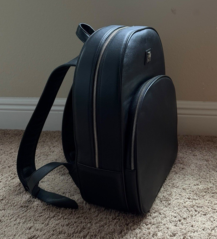 MCM Black Zip Backpack Multiple Compartments Adjustable Straps Unisex