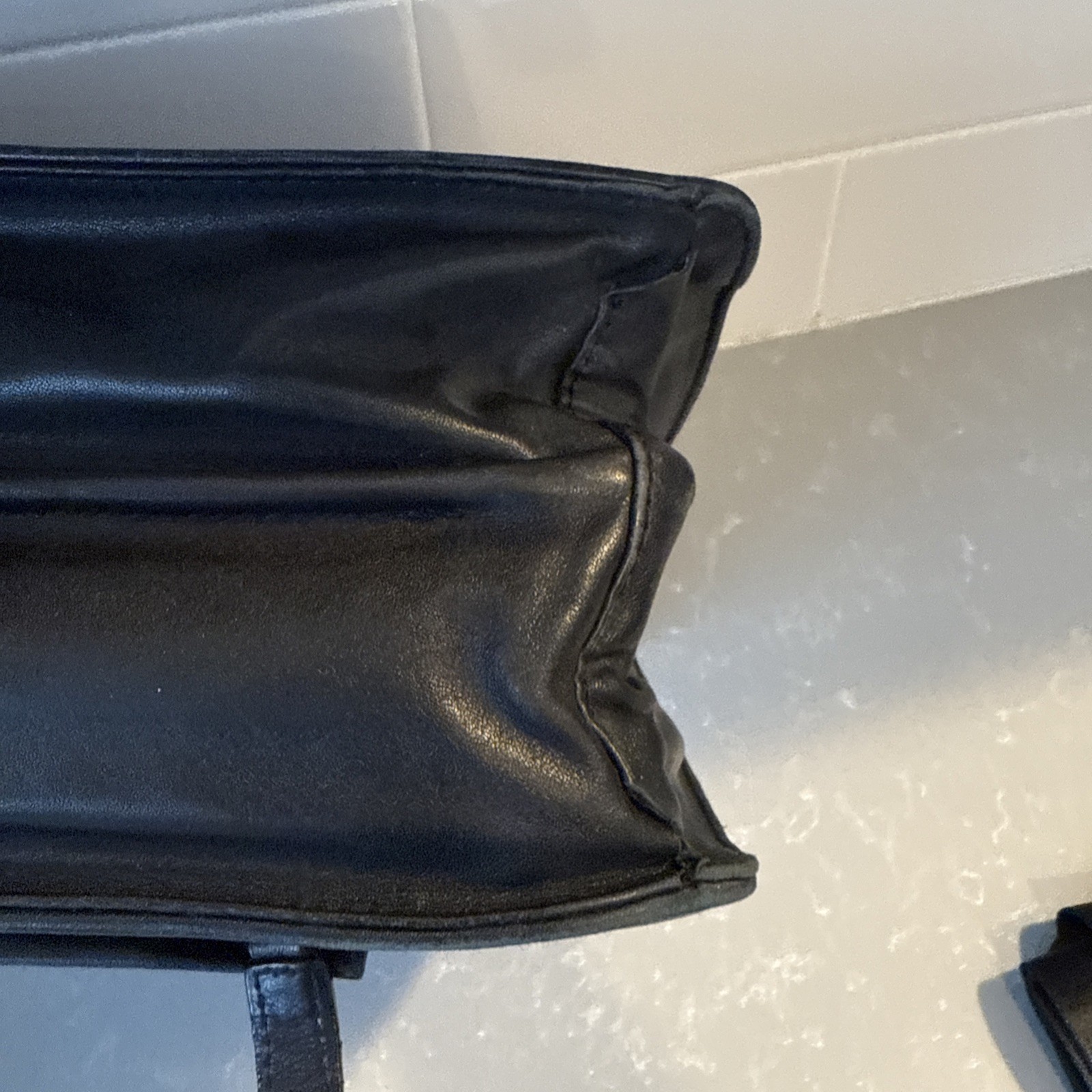 VTG Bosca America Napa Leather Briefcase Black Italian Business Messenger Bag