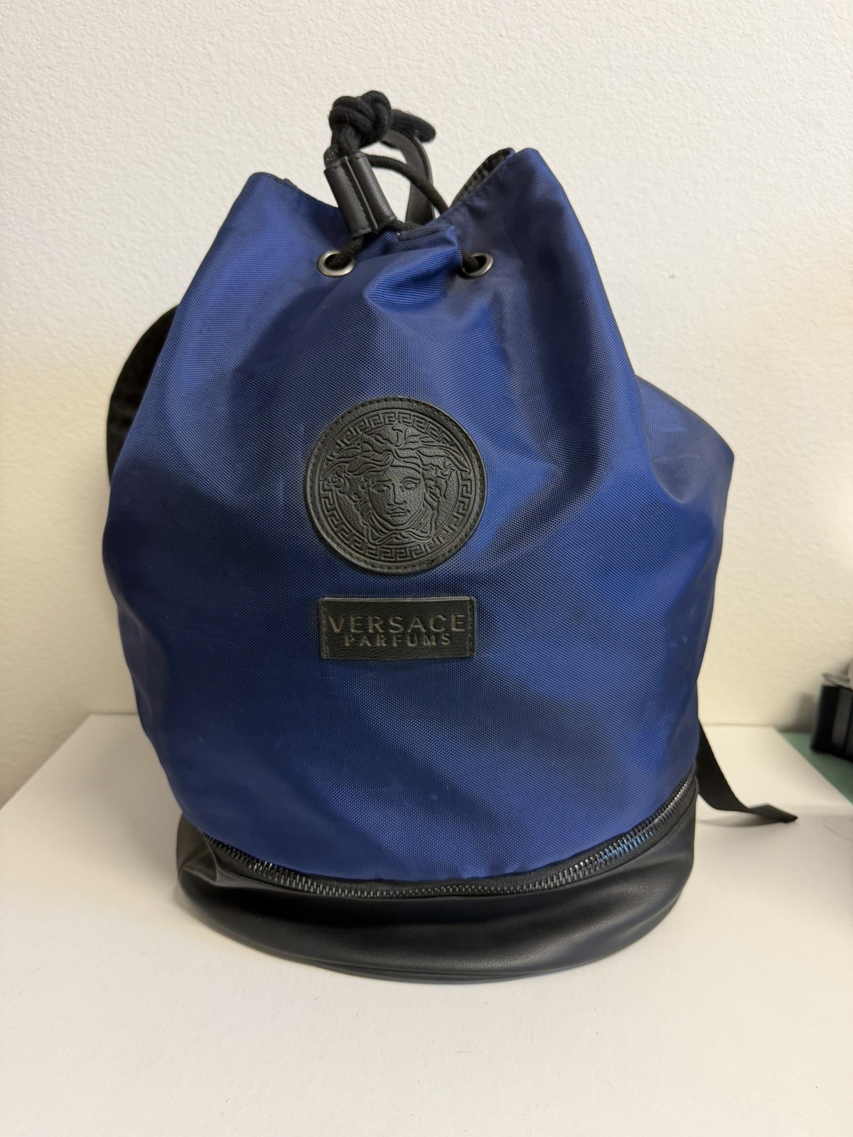 VERSACE Medusa Parfumes BACKPACK Navy Blue Black Logo Backpack