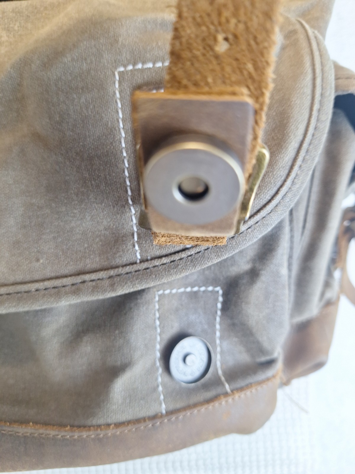 Brass Tacks Waxed Canvas Leather Rucksack Backpack Travel Hiking Camping School
