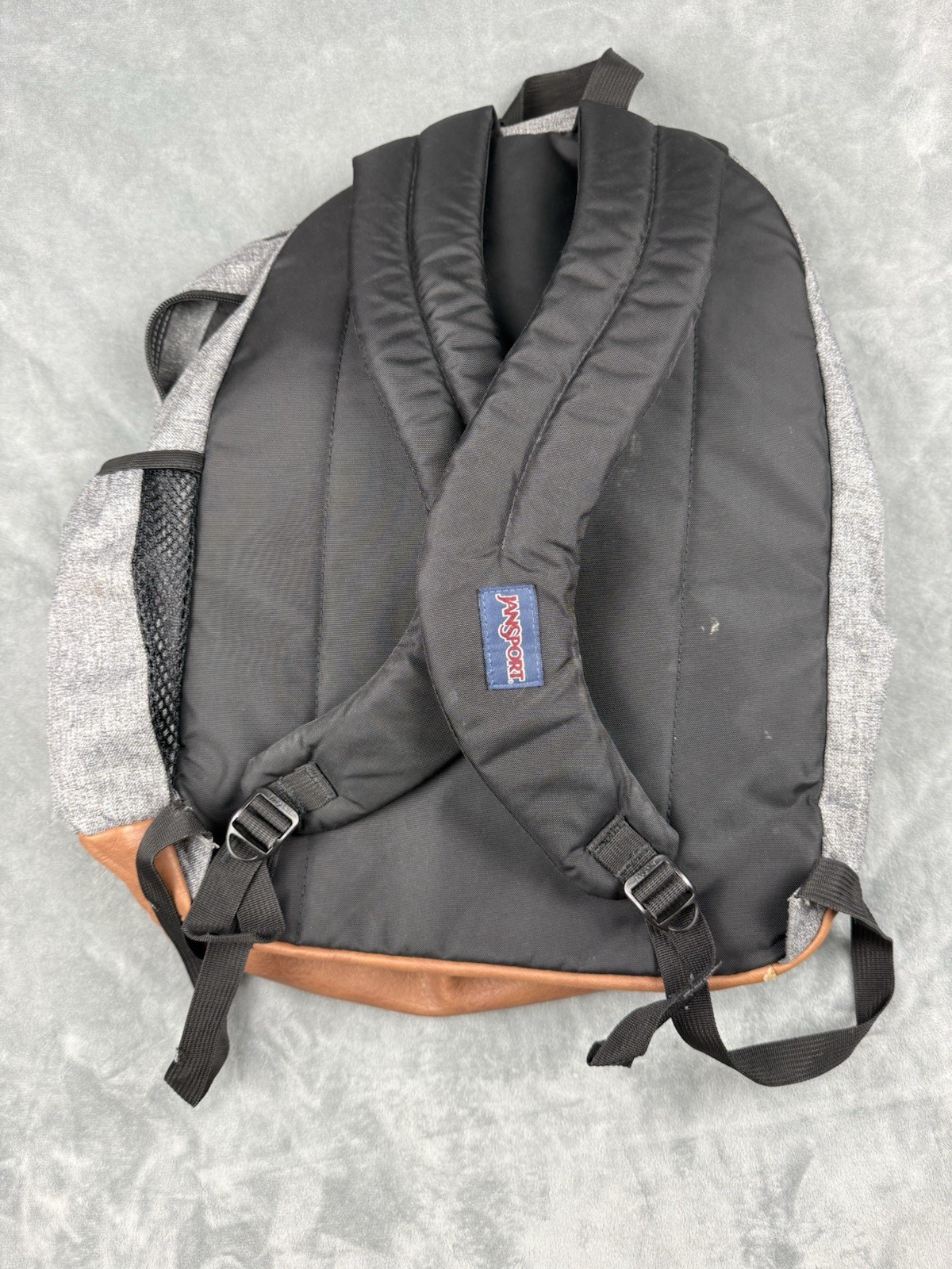 JanSport Right Pack Backpack Color: Graphite Grey Suede Leather Bottom ORIGINAL