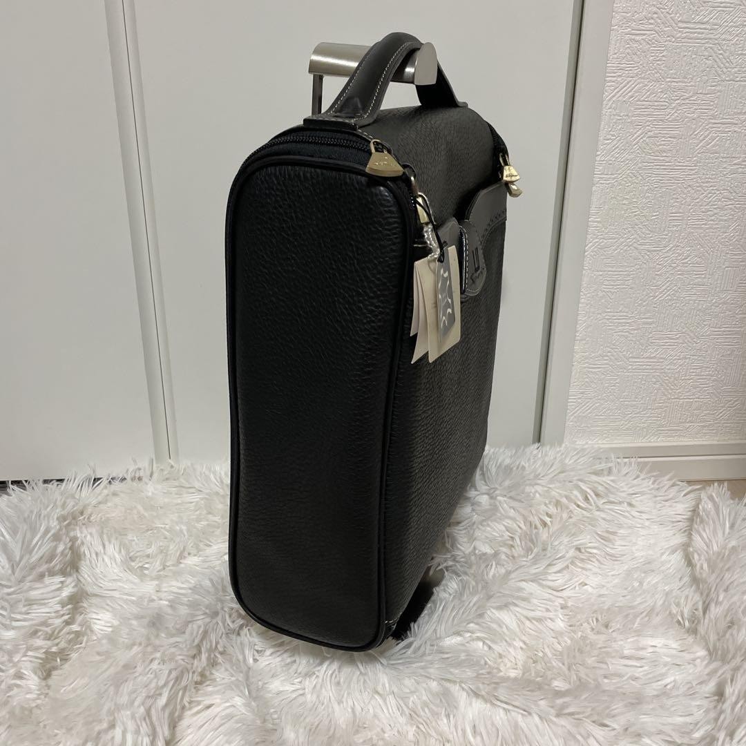 Dunhill Black Leather Briefcase Business Bag 38cm