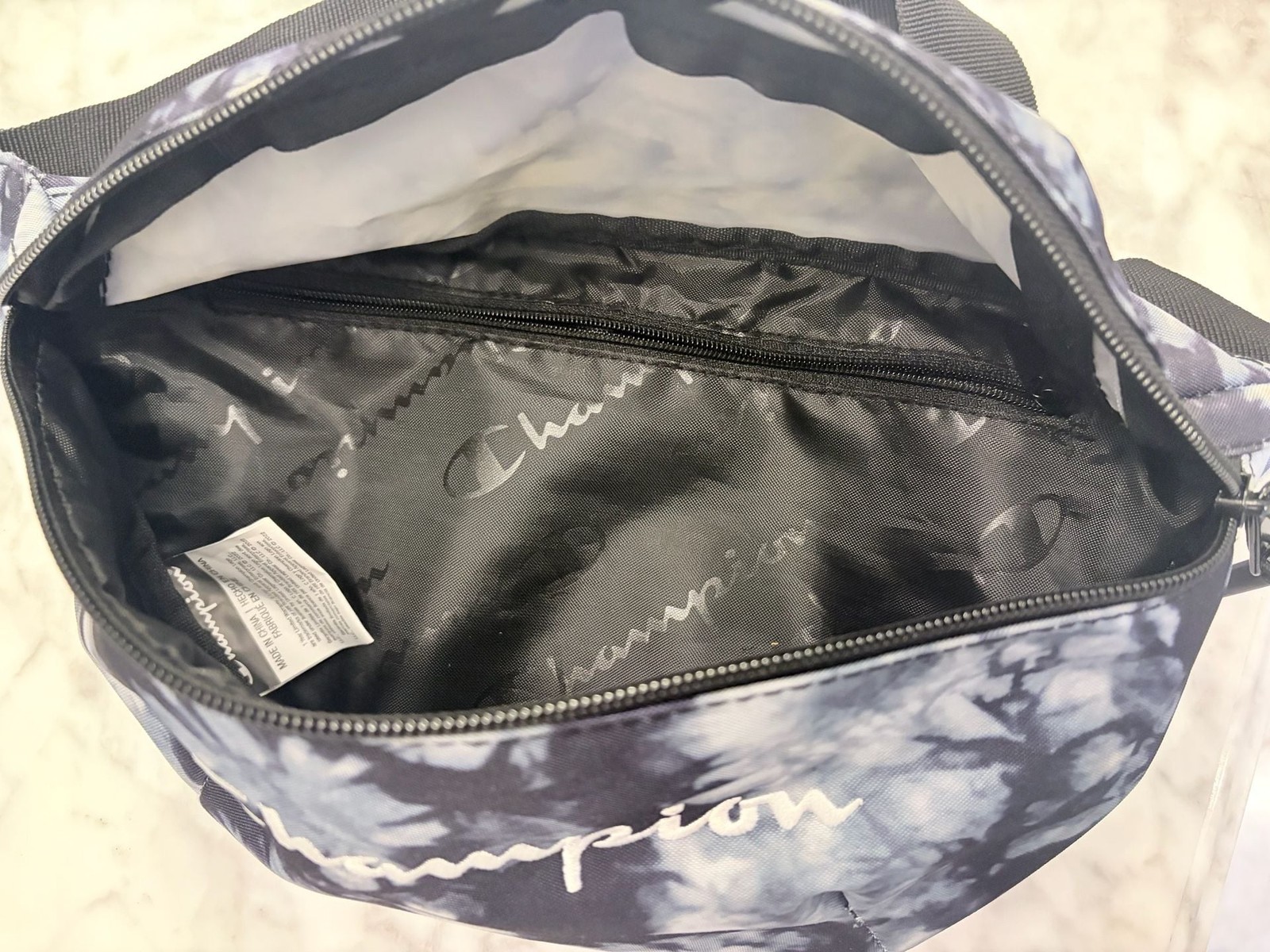 Champion Prime Sling Waist Pack – Black/Grey Tie-Dye