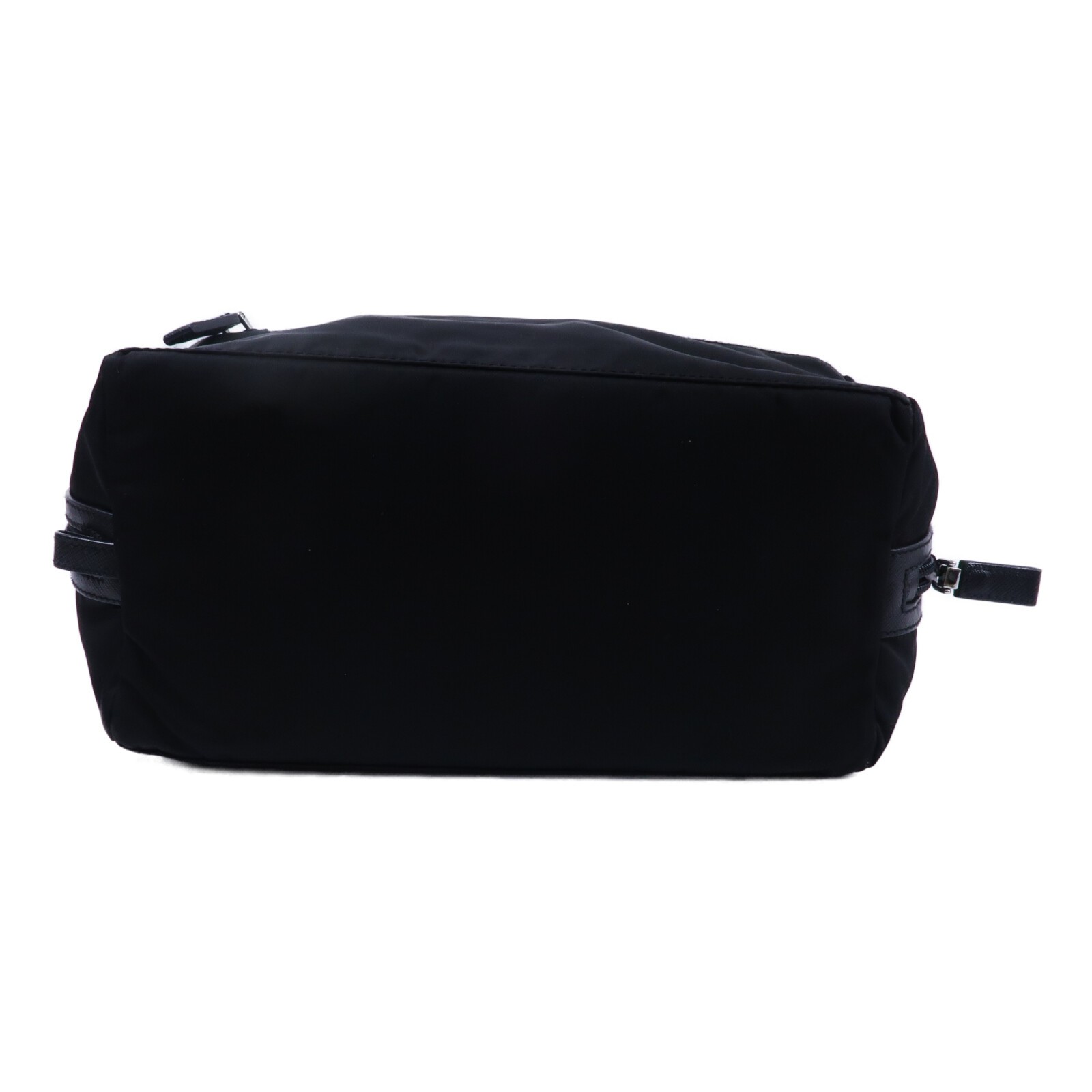 PRADA SHW Re Nylon Triangle Logo Travel Pouch Clutch Bag 2NA029 2DMH F0002 Black