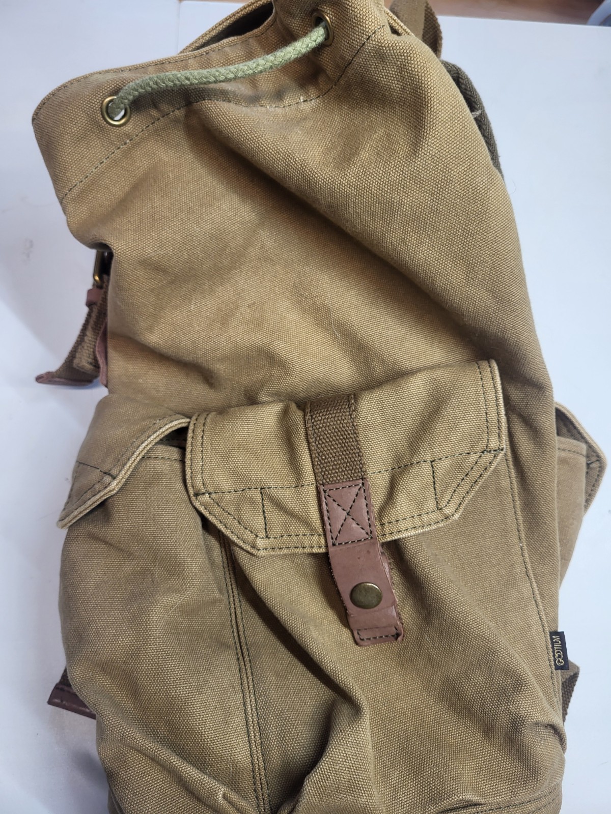 GOOTIUM 21101AMG High-Density Canvas Backpack Rucksack Large Field Tan Preowned