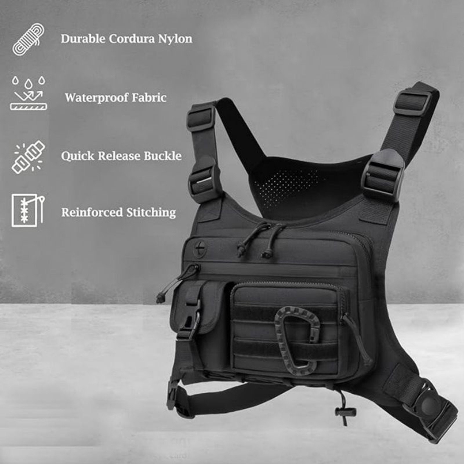 Sport Tactical Combat Chest Rig Bag Front Pouch Recon Kit Pack Protective Vest