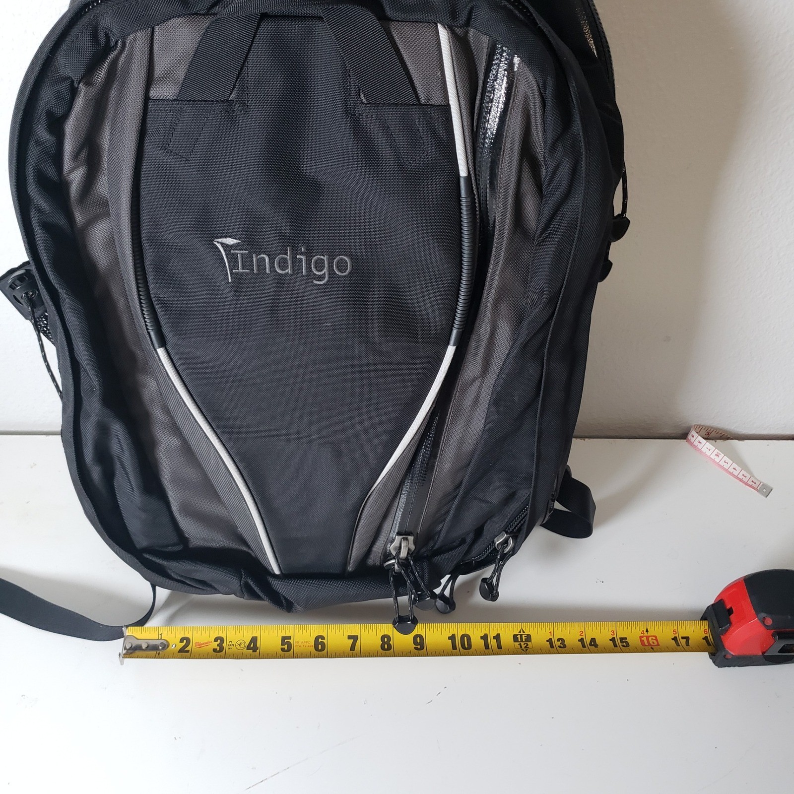 Indigo Casual Backpack Black Office School Laptop Holder Everyday Travel Commute