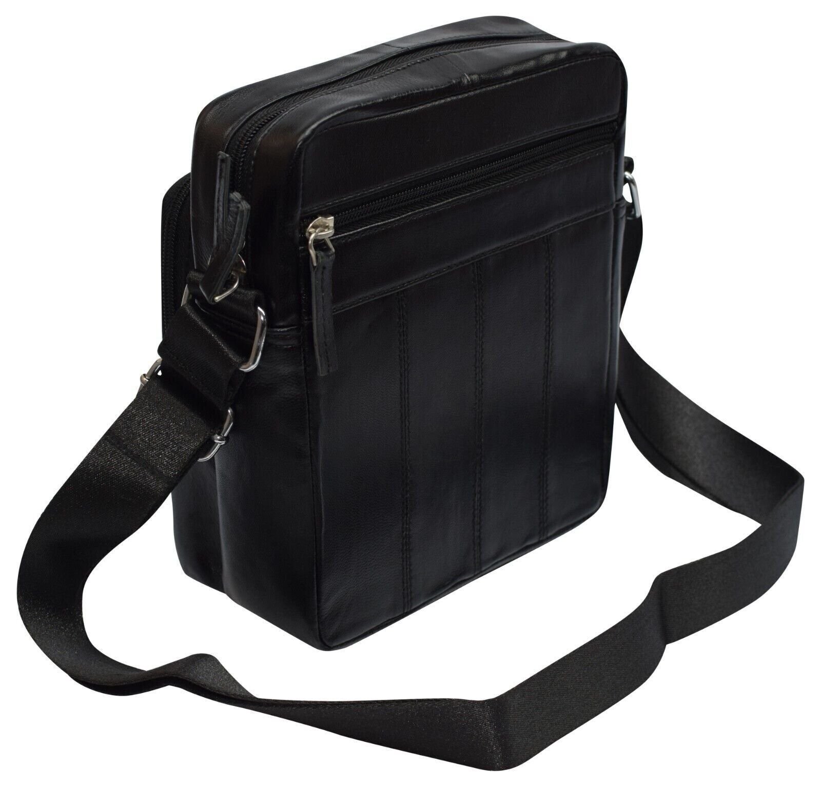 Genuine Leather Messenger Bag for Men Adjustable Shoulders Sling Crossbody Bag