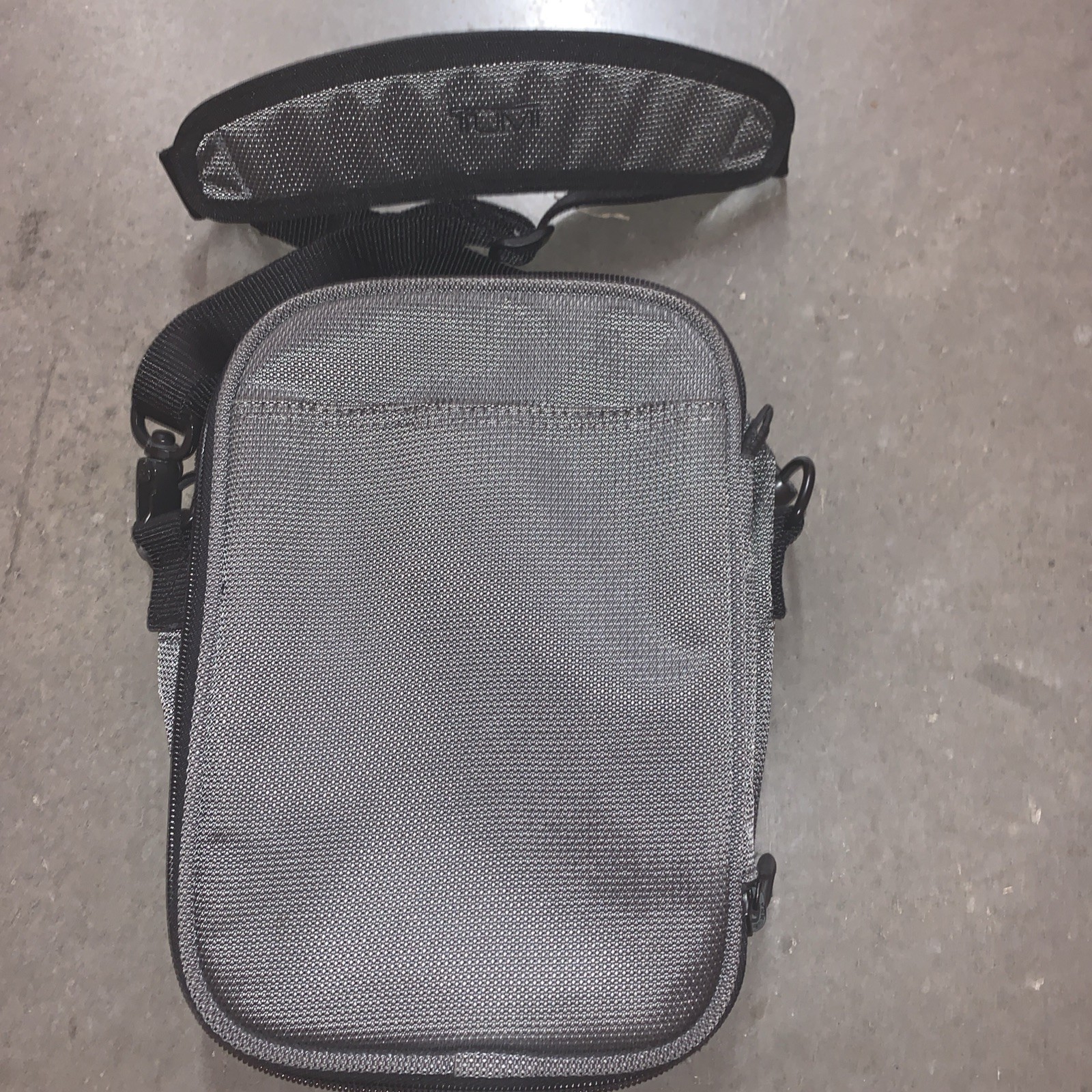 TUMI T2 Crossbody Bag Gray/Black W/ Adjustable Strap